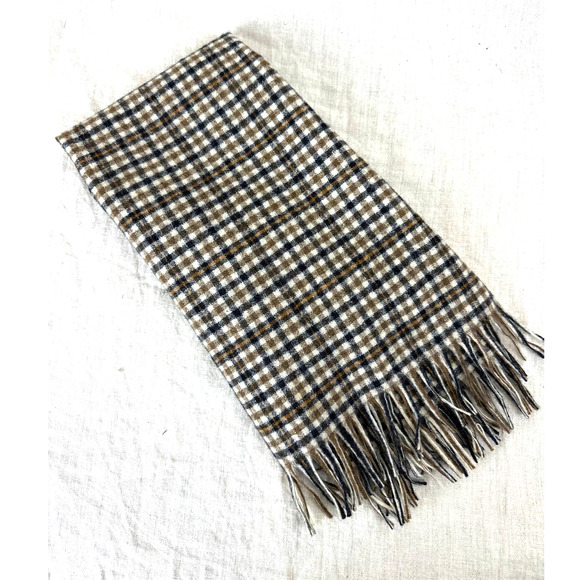 Pendleton Wool Scarf Brown Black Plaid 48"x13" - Picture 2 of 7